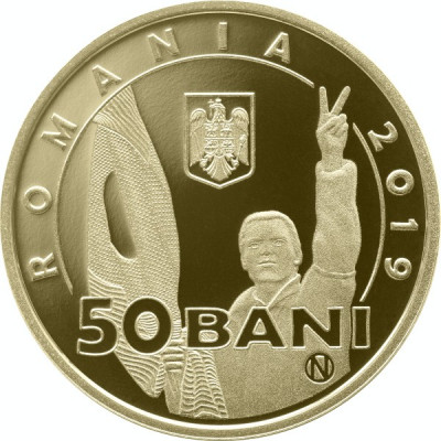 Moneda Romania 50 Bani 2019 - Proof ( 30 ani de la Revolutia Romana din 1989 ) foto