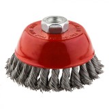 Perie cupa evazata, sarma, 100 mm x M14, Inox 57H583