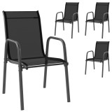 Outsunny Set de 4 Scaune Outsunny de Grădină Empilabile cu Spătar &Icirc;nalt pentru Exterior | Aosom Romania