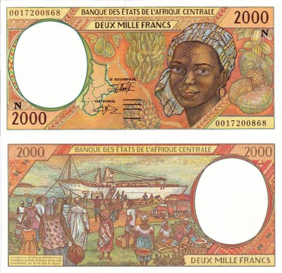 STATELE CENTRAL AFRICANE (GUINEEA ECUATORIALA) 2.000 francs 2000 UNC!!! foto