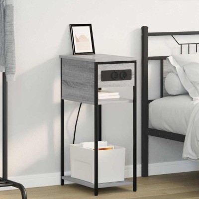 vidaXL Dulap de noapte sonoma gri 41 x 28 x 76 cm Lemn compozit 859578 foto