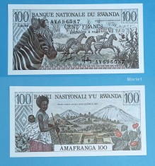 Rwanda (Ruanda) 100 Francs 1978 &#039;Zebre&#039; UNC serie: AV696587 p12