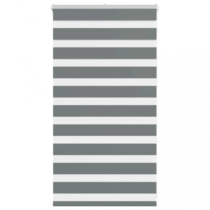 Jaluzea tip zebra gri &icirc;nchis lățime țesătură 65,9 cm poliester