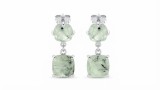 Cumpara ieftin Cercei Lungi din Argint 925 Double Prehnite Drop, cu Pietre Semipretioase Rutilate