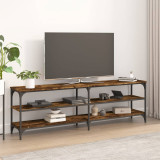 vidaXL Comodă TV, stejar fumuriu, 160x30x50 cm, lemn prelucrat