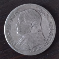 Moneda - Statele Papale - 1 Lira 1867 - Argint