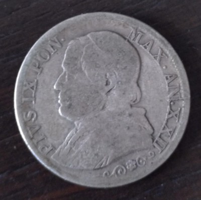 Moneda - Statele Papale - 1 Lira 1867 - Argint foto