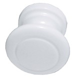 Buton pentru mobila, plastic, alb, M 484.06.11, 32 x 27 mm