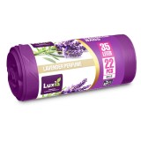 Saci menajeri Luxia 35l cu urechi de prindere 22 buc/rola HD-LD mov lavanda