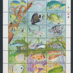 DOMINICA-Pesti tropicali-bloc cu 18 timbre dantelate nestampilate
