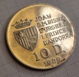 Andorra 10 Diners 1989 Argint, KM#56, Europa