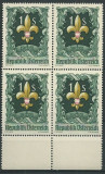 AUSTRIA 1951- EVENIMENTE , CONGRES MONDIAL CERCETASI BLOC DE 4 NESTAMPILAT