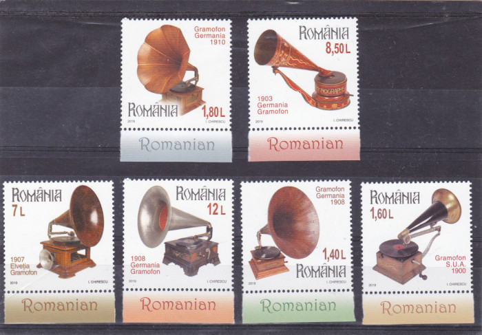 ROMANIA 2019, Colecții rom&acirc;nești GRAMOFOANE, MNH, Lp 2266