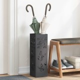 vidaXL Suport pentru umbrele Negru Metal Standard Inserții Decorative