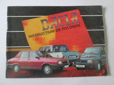 Carticica tehnica Dacia,instructiuni de folosire(64 pagini/200x150 mm) anii 90 foto