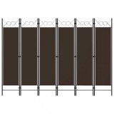VidaXL Paravan de cameră cu 6 panouri, maro, 240 x 180 cm