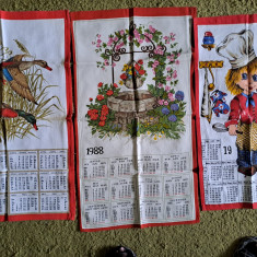 Calendare vintage pe panza