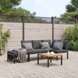vidaXL Set mobilier de grădină cu perne, 4 piese, negru, aluminiu 3283687