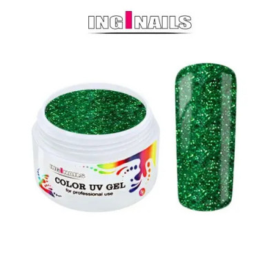 Gel UV colorat 5g Inginails &amp;ndash; Green Glitter foto