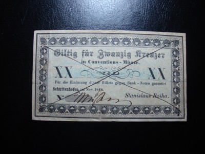 AUSTRIA 20 KREUZER 1848 RARA foto
