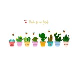 Cumpara ieftin Autocolant decorativ Cactusi, Multicolor, 110 cm, 1248ST, Oem