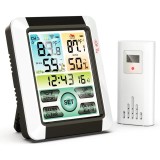 Termometru si higrometru de camera si exterior JustZen 8851 ecran 112x95mm ceas cu alarma lumina touch indicator comfort digital un senzor portabil ci