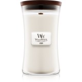 Woodwick Linen lum&acirc;nare parfumată cu fitil din lemn 609.5 g