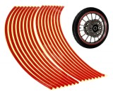 Set 16 ornamente Reflectorizante pentru jante auto, moto, culoare Rosie, AVEX