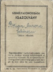A3218N Szem&eacute;lyazonoss&aacute;gi igazolv&aacute;ny/Buletin de identitate 1941 pt &icirc;nvățătoare rom&acirc;ncă Vătava, județul Mureș, din Ardealul cedat