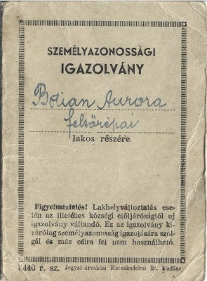 A3218N Szem&amp;eacute;lyazonoss&amp;aacute;gi igazolv&amp;aacute;ny/Buletin de identitate 1941 pt &amp;icirc;nvățătoare rom&amp;acirc;ncă Vătava, județul Mureș, din Ardealul cedat foto