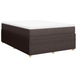 Cumpara ieftin Pat box spring cu saltea, maro inchis, 160x200 cm, textil