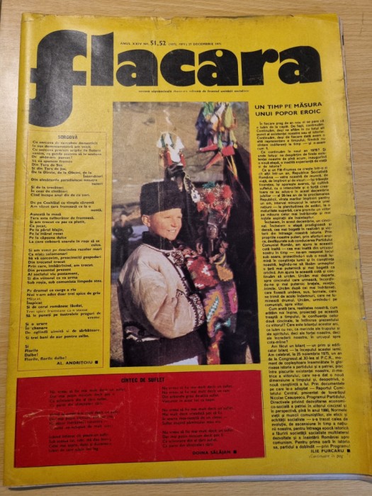 flacara 27 decembrie 1975-satul maieru,liviu rebreanu,slanic prahova, anul nou