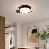 Plafonieră LED Erste Moon 28W 1400lm 3000K 440x70mm Negru Mat, Design Modern Minimalist pentru Iluminat Interior Elegant și Eficient Energetic