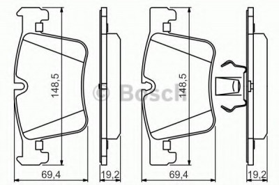 Set placute frana,frana disc BMW Seria 3 Gran Turismo (F34) (2013 - 2016) BOSCH 0 986 494 487 foto