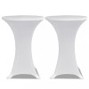 Husa de masa cu picior &Oslash;60 cm, 2 buc., alb, elastic