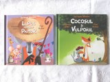 "Secretele fabulelor. COCOSUL SI VULPOIUL + LUPUL PREFACUT PASTOR", A. Jardin, Fred Multier, 2021. Dupa La Fontaine. Carti noi