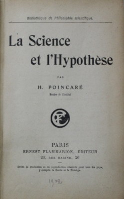 LA SCIENCE ET L &amp;#039;HYPOTESE par H. POINCARE , 1902 foto