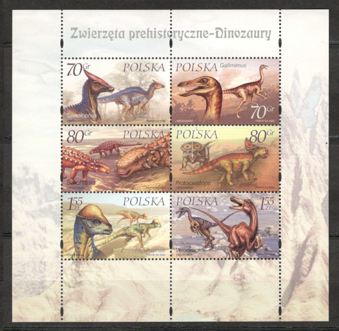 Polonia.2000 Animale preistorice-Bl. MP.352