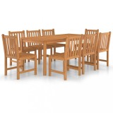 Set de mobilier de gradina cu 9 piese, 180x90 cm, lemn masiv de tec
