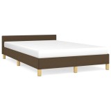Cumpara ieftin Cadru de pat fara saltea, maro inchis, 120x200 cm, textil