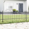 Gard de Grădină Gri 3.4 x 0.6 m Oțel vopsit &icirc;n pulbere
