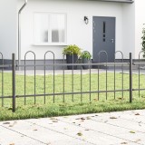 Gard vidaXL cu v&acirc;rf &icirc;n formă de arc, gri, 3.4x0.6 m, din oțel