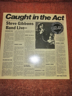 Steve Gibbons Band Caught in the act Polydor 1977 UK vinil vinyl foto