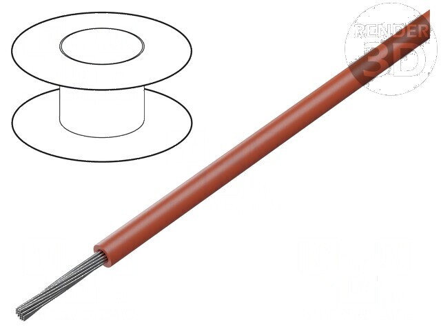 Cablu litat 20AWG TFE roșu 300V 30m