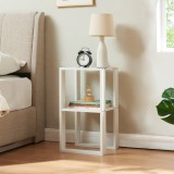 Masa laterala Thyholm alba 55x30x30 cm, cu polita, [en.casa]