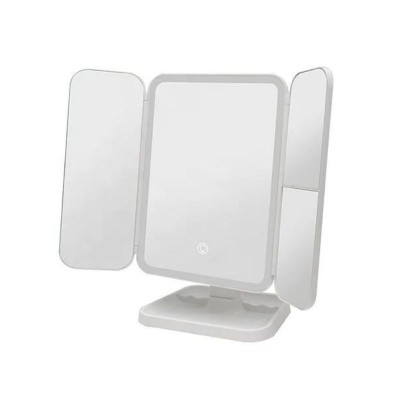 Oglinda pentru machiaj, cu iluminare LED, buton touch ON/OFF, zoom 1x/2x/3x, 3 tipuri de iluminare foto
