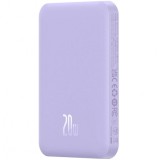 Baterie Externa Wireless Baseus Magnetic Mini, 5000mAh, 20W, PD + FQI, 1 x QI - 1 x USB-C, Mov P10022107513