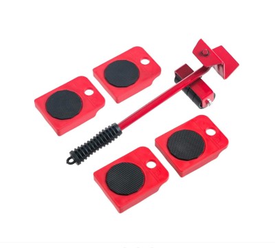 Set Echipament Pentru Mutat Mobila, Metal, Rosu, 5 Piese, Maxima 150 Kg foto