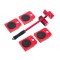 Set Echipament Pentru Mutat Mobila, Metal, Rosu, 5 Piese, Maxima 150 Kg