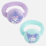 Elastice de păr pentru copii, frotte, lila și vernil, cu glitter și element rotund Kuromi, set 2 buc, CMCLASS